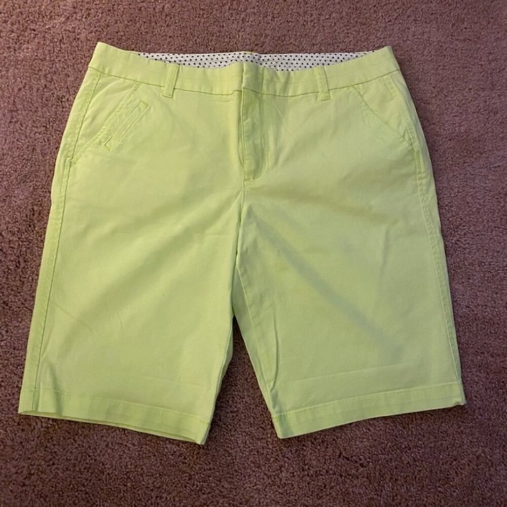 JCPenney lemon lime Bermuda shorts size 12